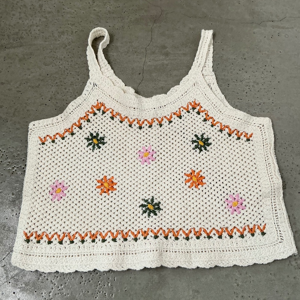 Zara Knit Embroidery Tank
